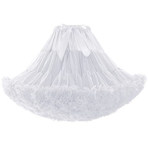 MeiLiMiYu Damen Petticoat Rock Erwachsene Puffy Tutu Rock Layered Ballett Tüll Pettiskirts Kleid Kostüm Unterrock, Weiß verlängert MeiLiMiYu Damen Petticoat Rock Erwachsene Puffy Tutu Rock Layered Ballett Tüll Pettiskirts Kleid Kostüm Unterrock, Weiß verlängert von MeiLiMiYu