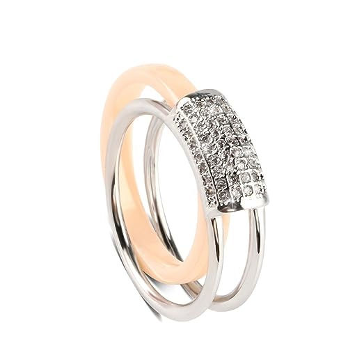 MeiLiSis Keramikring, 2 Stück/Set, Gelbe Modische Ringe Mit Bling-Strasssteinen, Super-Flash-Kleinkaräter, Abnehmbare Keramikringe Für Damen, Keramikschmuck, Wie Abgebildet, 7 von MeiLiSis