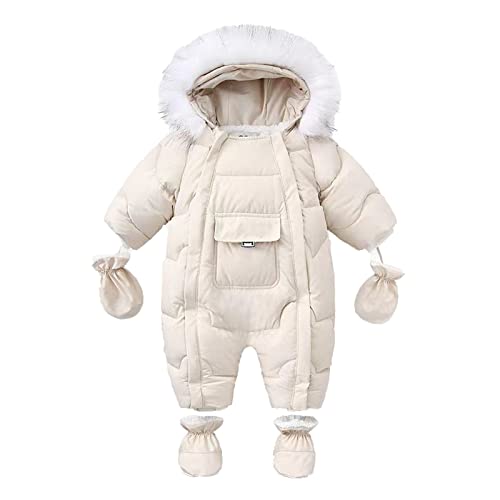 Baby Winteroverall Winter Reißverschluss Winterjacke Winteranzug 0-24 Monate Fleece Winterkleidung Strampler Schneeanzug Jungen Mädchen Langarm Jumpsuit Warm Outfits Geschenk Overall Mit Kapuze von MeiLyviba