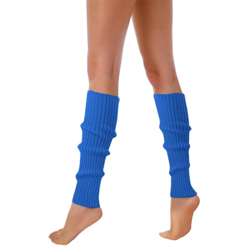 Beinstulpen Damen Leg Warmers Strick-Beinsocken Für Herbst Und Winter Lange Beinwärmer Einfarbig Gerippte Beinlinge Socken Stiefel Knöchelwärmer Für 80er Jahre Party Tanz Weiße-Beinhandschuhe von MeiLyviba