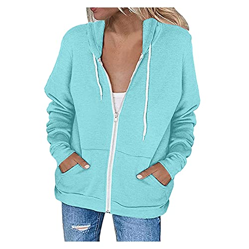 MeiLyviba Damen Kapuzenjacke Kapuzenpullover Vintage Oversize Sweatjacke Sweatshirt College Jacke Übergangsjacke Zip Hoodie Hoody Mit Kapuze Kapuzenjacke Y2K Teenager Mädchen Kaputzenpullis von MeiLyviba