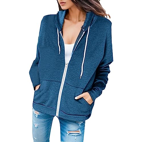 MeiLyviba Damen Kapuzenjacke Kapuzenpullover Vintage Oversize Sweatjacke Sweatshirt College Jacke Übergangsjacke Zip Hoodie Hoody Mit Kapuze Kapuzenjacke Y2K Teenager Mädchen Kaputzenpullis von MeiLyviba