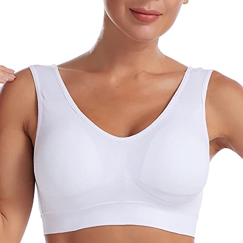 MeiLyviba Nahtlose Bügel-BHS ief Ausgeschnittene Unterwäsche Bralette Schlafen BH Plus Size Bra Bras Frauen Deep Cup BHS Bra für den Alltag BH Comfort Dünn Funktioneller BH von MeiLyviba