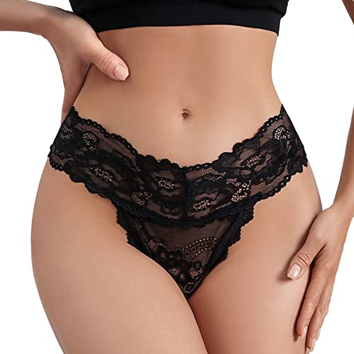 MeiLyviba Ouvert Slip Offen Sexy Panties Spitze Schritt Offen Sexy Damen Unterwäsche Sexy Erotisch Sexy Wäsche Slip Mit Loch Tanga Panties Höschen Schwarz Reizwäsche Slip Ouvert Damen von MeiLyviba