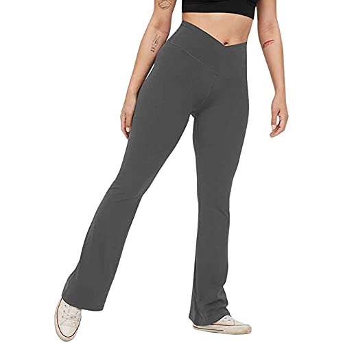 MeiLyviba Yogahose Damen Schlaghose Blickdicht Flared Leggings Bootleg Sporthose Bootcut Jogginghose Fitnesshose Jazzpants Lang Stretch Elegant Yoga Pants von MeiLyviba