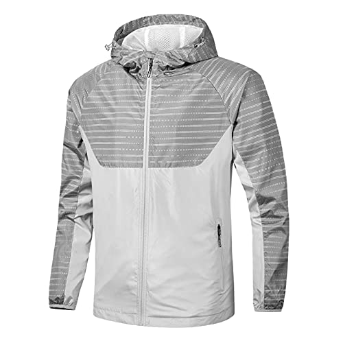 Regenjacke Herren Fahrradjacke Mit Kapuze Wasserdicht Und Atmungsaktiv Fahrradbekleidung Windjacke Sommer Herbst Mänte Radjacke Fahrrad Leicht Ultraleichte Radsport-Jacken Rain Jacket Men Dünne von MeiLyviba