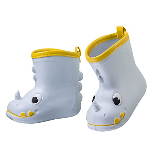 Regenschuhe Kinder Unisex Regenstiefel Wasserdichte Stiefel Für Kleinkinder Jungen Mädchen Gummistiefel Regenschuhe Tier-Cartoon-Muster Gummistiefel Leichte Gelb Outdoor Barfussschuhe Halbhoch von MeiLyviba