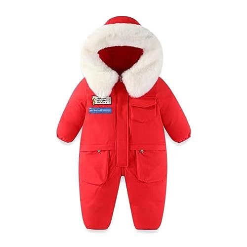 Schneeanzug Baby Softshellanzug 86 Weihnachtsoutfit Neugeborenes Baby Mädchen Jungen Jacke Fleece Outfits Jumpsuit Winter Warm Schneeanzug Kapuze Strampler Doppelreißverschluss Overall Mantel von MeiLyviba