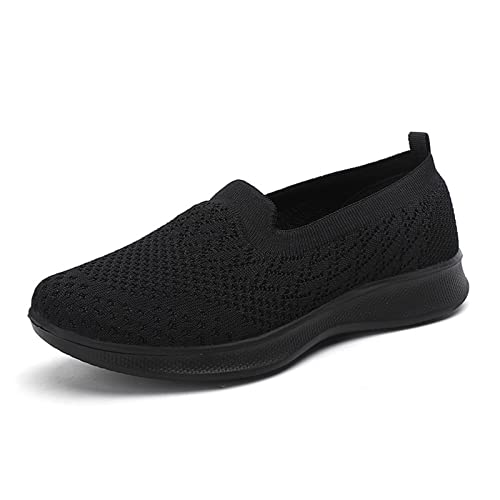 Sneaker Damen Schwarz Plateau Elegante Weiche Schuhe Fußballschuhe Laufschuhe Leichtgewichts Atmungsaktiv Frauen Joggingschuhe Sneakers Casual Große Größe Fashion Für Trekking Workout Running von MeiLyviba