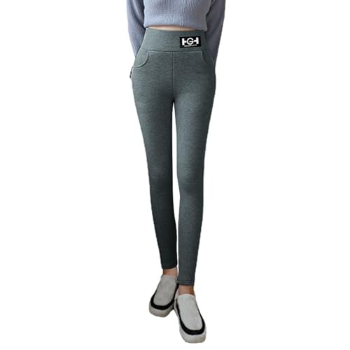 Thermoleggings Damen Gefüttert Lamb Frauen Warme Schlanke Hose Winter Lamm Plüsch Jogginghose Verdickte Teddy Fleece Jogginghose Hohe Taille Übergroße Leggings Für Frauen High Waist Lang Yogahose von MeiLyviba