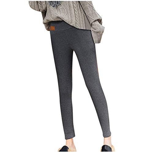 Thermoleggings Damen Gefüttert Lamb Frauen Warme Schlanke Hose Winter Lamm Plüsch Jogginghose Verdickte Teddy Fleece Jogginghose Hohe Taille Übergroße Leggings Für Frauen High Waist Lang Yogahose von MeiLyviba