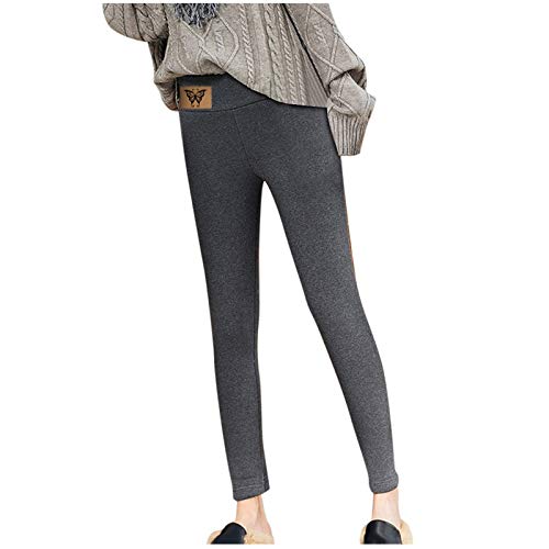 Thermoleggings Damen Gefüttert Lamb Frauen Warme Schlanke Hose Winter Lamm Plüsch Jogginghose Verdickte Teddy Fleece Jogginghose Hohe Taille Übergroße Leggings Für Frauen High Waist Lang Yogahose von MeiLyviba