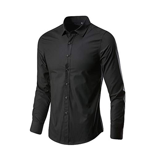 Weißes Hemd Herren Regular Fit Bügelfrei Mit Geradem Schnitt Businesshemden Und Freizeithemden Für Männer Anzug Hemd Business Slim Fit Langarm Herrenhemd Stretch Langarm Hemd Modische Casual von MeiLyviba