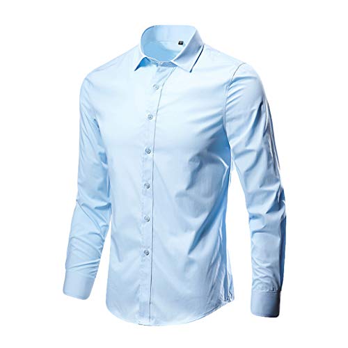 Weißes Hemd Herren Regular Fit Bügelfrei Mit Geradem Schnitt Businesshemden Und Freizeithemden Für Männer Anzug Hemd Business Slim Fit Langarm Herrenhemd Stretch Langarm Hemd Modische Casual von MeiLyviba