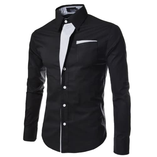 Weißes Hemd Herren Regular Fit Bügelfrei Mit Geradem Schnitt Businesshemden Und Freizeithemden Für Männer Anzug Hemd Business Slim Fit Langarm Herrenhemd Stretch Langarm Hemd Modische Casual von MeiLyviba