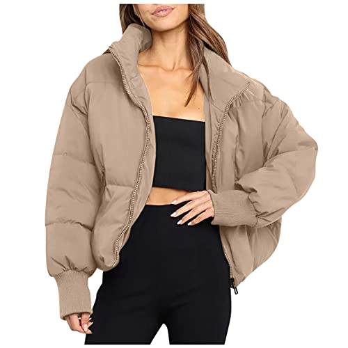 Winterjacke Teenager Mädchen Kurz Daunenjacke Leicht Winter Schwarz Warm Mit Reißverschluss Damen Steppjacke Jacke Übergangsjacke Gefüttert Stehkragen Vintage Wintermantel Winterparka Felljacke von MeiLyviba