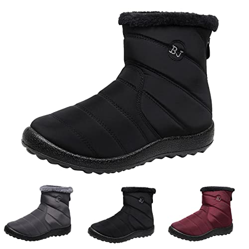 Winterschuhe Damen Mädchen Unisex Rutschfeste Winterstiefel Wasserdicht Warm Gefütterte Mittelhoher Boot Warm Outdoor Trekking Kurzschaft Stiefel Boots Schuhe Stiefeletten Schneestiefel Winter von MeiLyviba