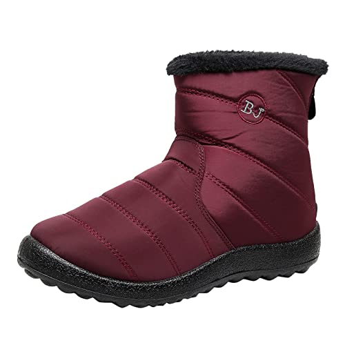 Winterschuhe Damen Mädchen Unisex Rutschfeste Winterstiefel Wasserdicht Warm Gefütterte Mittelhoher Boot Warm Outdoor Trekking Kurzschaft Stiefel Boots Schuhe Stiefeletten Schneestiefel Winter von MeiLyviba