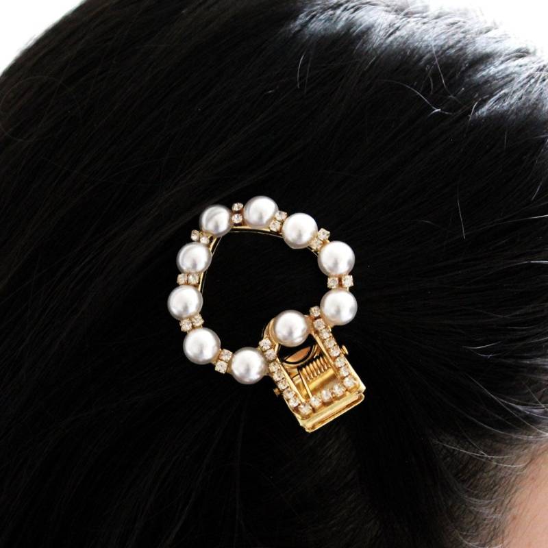Perle Herz-Gold-Clip-Haarspange-Haar-Accessoire von MeiMiStudio