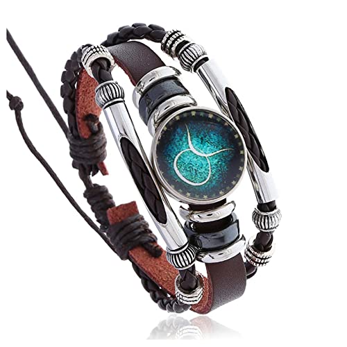 MeiPing Armband mit Sternzeichen Armband Damen Mädchen Verstellbares Geflochtenes Seil Horoskop Armbänder von MeiPing