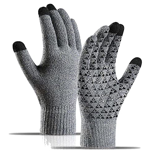 Herren Winter Warme Touchscreen Handschuhe Gedehnt Strickhandschuhe Stretch Strick Winterhandschuhe Outdoor Weiches Fleecefutter von MeiPing