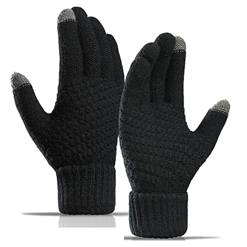 Laufhandschuhe Handschuhe Damen Touchscreen Warm Gefüttert Weich Verdickt Dehnbares Material Elastische Manschette Stricken Warme Handschuhe Handy von MeiPing