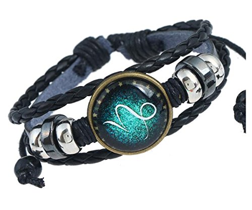 MeiPing Astrological Design 12 Unisex-Armband aus Leder des Sternbildes, One Size, Leder von MeiPing