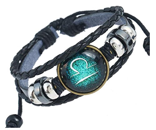 MeiPing Astrological Design 12 Unisex-Armband aus Leder des Sternbildes, One Size, Leder MeiPing Astrological Design 12 Unisex-Armband aus Leder des Sternbildes, One Size, Leder von MeiPing