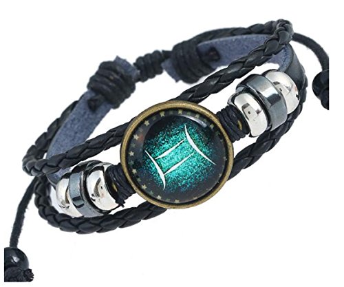 MeiPing Astrological Design 12 Unisex-Armband aus Leder des Sternbildes, One Size, Leder von MeiPing