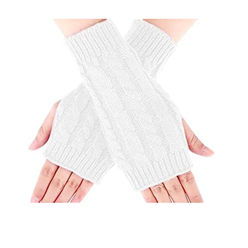 MeiPing Damen Fingerlose Handschuhe - Winter Gestrickte Handschuhe für Damen - Winter Halb Fingerhandschuhe Winterhandschuhe - Wärmer Strick Kurzer Gestrickte Fingerlose Fäustlinge von MeiPing