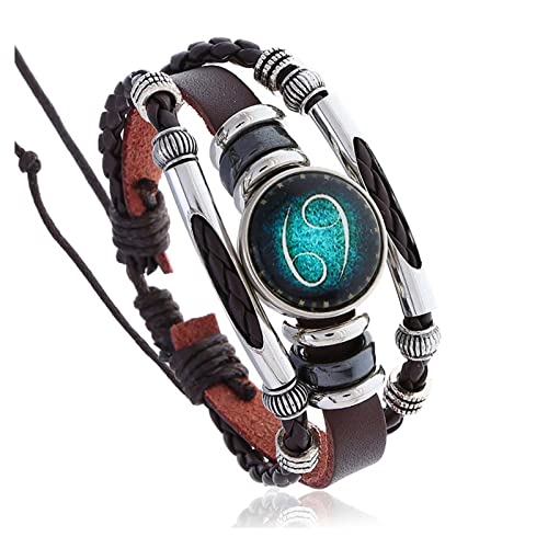 MeiPing Lederarmband Constellation Manschettenarmband Star Punk Armband Mehrschichtiges Geflochtenes Seilarmband Verstellbare Lederarmbänder Kette für Männer von MeiPing