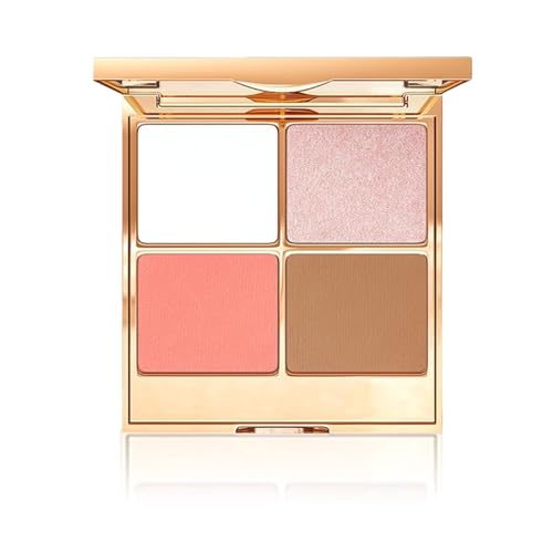 4-in-1-Gesichtspalette, All-in-One-Make-up, Gesichtspalette enthält Konturen, Rouge, Gesichts-Highlighter, Lidschatten, Make-up-Paletten mit mattem und schimmerndem Finish, für einen makellosen von MeiPlumLai