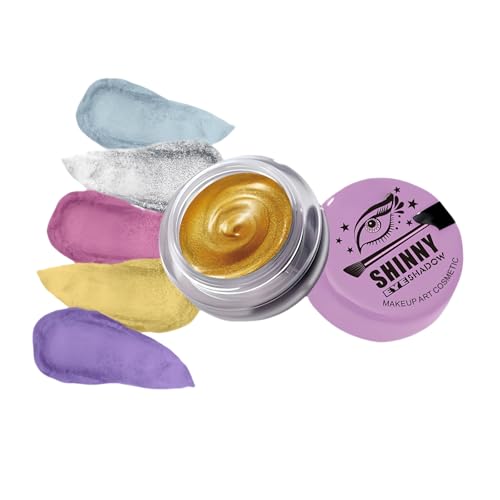 Flüssiger Glitzer-Lidschatten, 3 Farben, Diamant-Schimmer, flüssiges Lidschatten-Set – schnelltrocknend, hochpigmentierter metallischer Lidschatten mit integriertem Pinsel, glatte Anwendung (Silber von MeiPlumLai