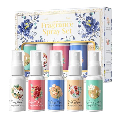 Körperspray für Frauen, Körperduft, Nebel-Parfüm-Set, Reisegröße, Parfüm-Sets, Damen-Duftspray, natürlicher Blumenduft, 5 Stück, je 35 ml von MeiPlumLai