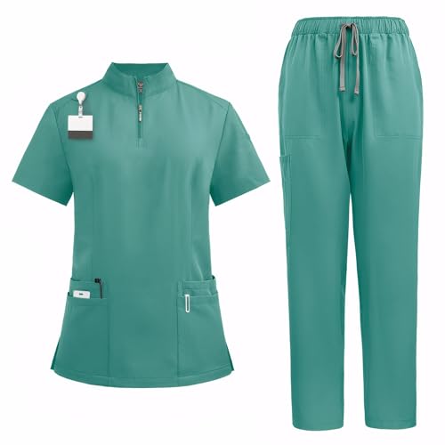 Meichoon Scrubs für Damen Set Unisex Medical Overalls Anzug Polyester-Scrub-Set Atmungsaktiv Schnelltrocknend Anti-Knitter Arbeitsuniform von Meichoon