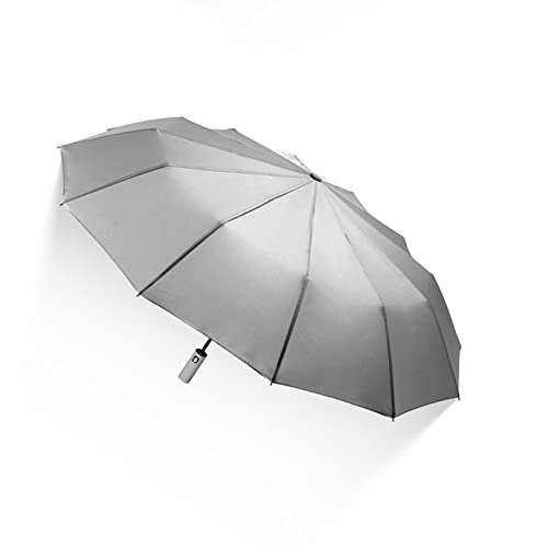Meichoon Travle Regenschirme UV-Schutz Sonnenschutz 12 Rippen Tragbar Faltbar Automatisch Für Regen Geschäft Auto Outdoor Herren Damen KS42 Grau von Meichoon
