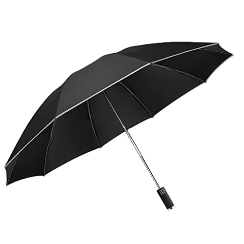 Meichoon UV Schutz Reverse Regenschirm Tragbar Kompakt Winddicht für Regen Automatisch Klappbar Umgekehrter Auto Reise Sonnenschirm Kopfüber mit Sicherheit Reflektorstreifen Schwarz von Meichoon