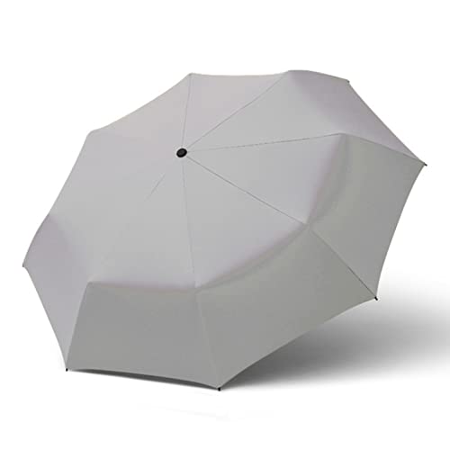 Meichoon Winddichter Reise-Regenschirm 3 faltbar leicht UV-Sonnen- und Regenschirm wasserabweisend mit robustem Holzgriff manuelles Öffnen/Schließen für Damen und Herren von Meichoon