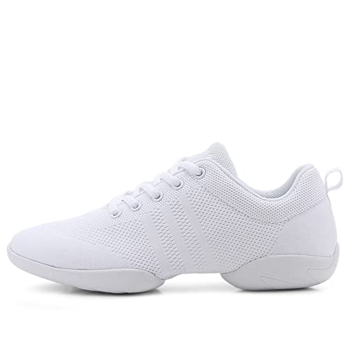 Cheerleading Schuhe Damen Schnürsenkel Tanzschuhe Weiß Turnschuhe Mesh Gymnastik Training Schuhe White 39 von Meidiastra