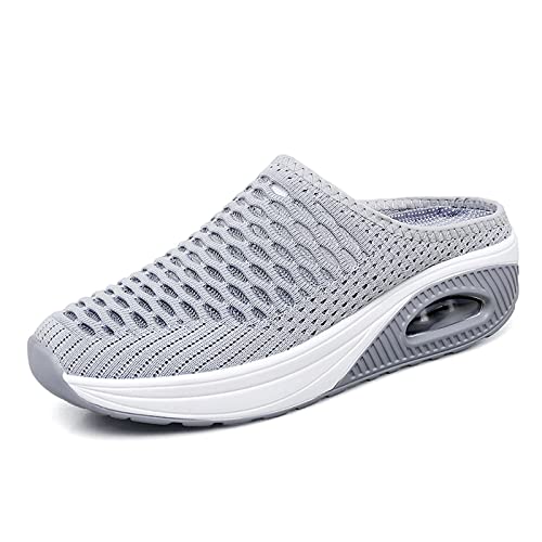 Clogs Damen Mesh Pantoletten Leichtgewichts Atmungsaktiv Arbeits Gartenschuhe Sommer Beach Freizeit Hausschuhe Grau 38 von Meidiastra