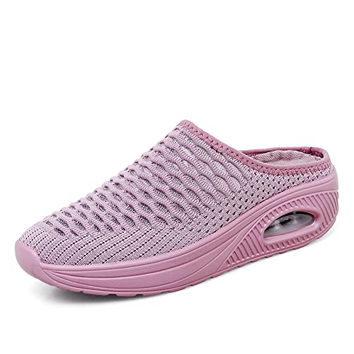 Clogs Damen Mesh Pantoletten Leichtgewichts Atmungsaktiv Arbeits Gartenschuhe Sommer Beach Freizeit Hausschuhe Rosa 36 von Meidiastra