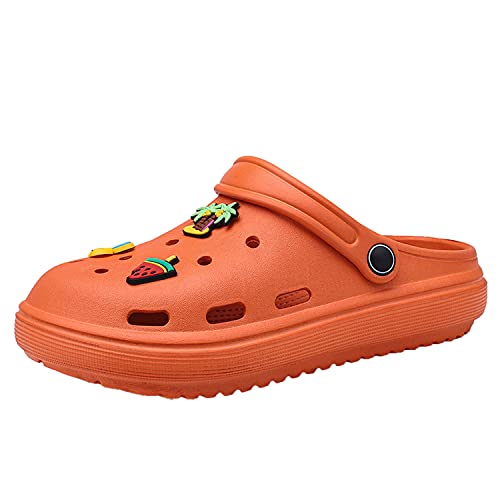 Damen Clogs Leichte Sommer Gartenschuhe rutschfest Atmungsaktiv Klassisch Pantoletten Hausschuhe Strand Sandalen Wasserschuhe Orange 39 von Meidiastra