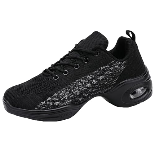 Damen Tanzschuhe Modern Jazzschuhe Leicht Atmungsaktiv Tanzsneaker Laufschuhe Split Sole Athletic Schuhe Trainer Schwarz40 von Meidiastra