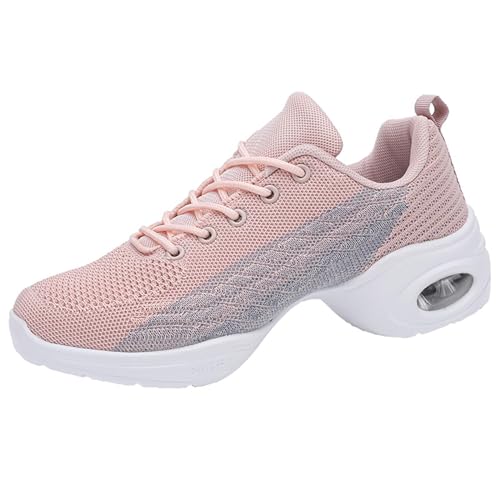 Damen Tanzschuhe Modern Jazzschuhe Leicht Atmungsaktiv Tanzsneaker Laufschuhe Split Sole Athletic Schuhe Trainer rosa39 von Meidiastra