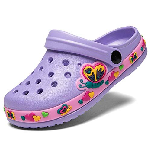 Garten Clogs Schuhe Sandalen Niedlichen Cartoon Sommer Tierheim Leichte Slip On Sandalen Duschrutschen rutschfeste Schuhe Sport Kinder Kind Baby Jungen Kleinkind/Kleinkind Schmetterling Lila 25 von Meidiastra