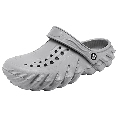 Herren Bequem rutschfest Eva Gartenschuhe Schnellverschlüsse Gartenclogs Strand Hausschuhe Freizeit Sandales Grey 38 von Meidiastra