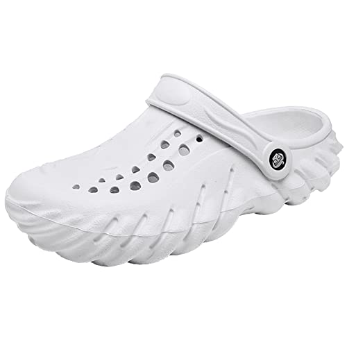 Herren Bequem rutschfest Eva Gartenschuhe Schnellverschlüsse Gartenclogs Strand Hausschuhe Freizeit Sandales White 38 von Meidiastra