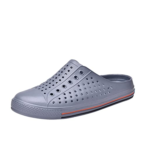 Herren Clogs Damen Clogs und Pantoffeln Sommer Atmungsaktive rutschfeste Sandalen Hausschuhe Leichte Gummi-Sandalen Casual Slip-On Outdoor Flats Sportliche Strandschuhe Grau 40 von Meidiastra