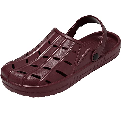 Herren Holzschuh Large Size Gartenschuhe Übergroße Sandalen Schnellverschluss Eva Hausschuhe Männlich Pantoffeln Red 51 von Meidiastra