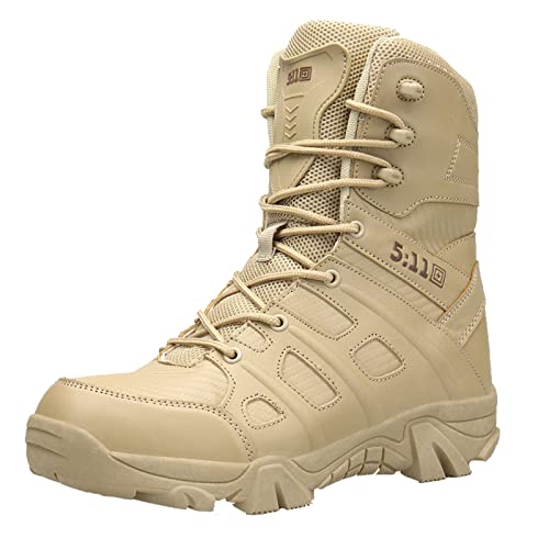 Herren Stiefel Militärstiefel Taktisch Kampfstiefel mit Zipper Verschleißfest Rutschfeste Outdoor Wanderschuhe Gelände Stiefel zum Trekking von Meidiastra